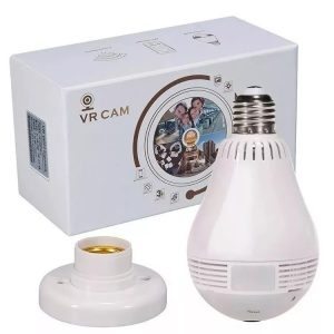 Lampada Câmera Espiã Segurança V380 Wifi Panorâmica C/microf