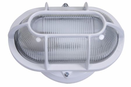 Arandela Tartaruga Oval Preta / Branca  12W   Fabricacao  No  Brasil
