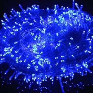 Pisca Pisca 100 Leds - Fixo (M/F) Fio Transparente – Azul 60Pç