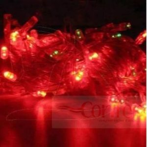 Pisca Pisca Fixo Vermelho Fio/Verde m/f Prova d`Agua 9,5 Metro Com 60Pç