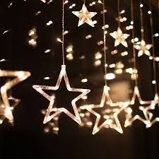 Cascata De Led 6 Estrela Grande e 6 Estrela Pequena 3Mts Atacado Caixa Com 30Pc Preco Unitario