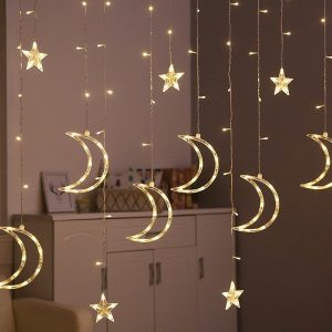 Cortina De Led 6 Lua e 6 Estrela 3Mts Atacado Caixa Com 30Pc Preço Unitario
