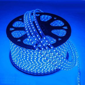 Mangueira LED 5050 Chata 6mm 600 LEDS 100 Metros Azul 110V