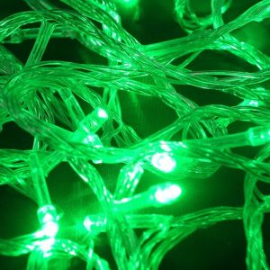 Pisca Pisca Fixo 300 Lamp Fio/Verde m/f Prova d`Agua 9,5 Metro Com 60Pç