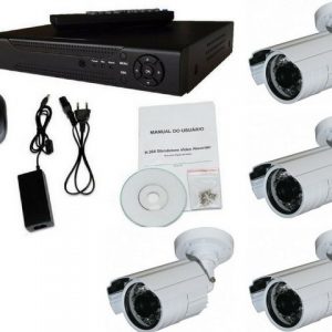 Kit Vigilância 6 Cam Infra + 2 Cam Dome + Fonte 10a Dvr 8 Canais Acesso A Internet