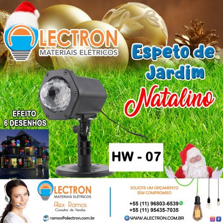 Espeto De Jardim Laser Efeito Neve IP66 Com Controle Remoto